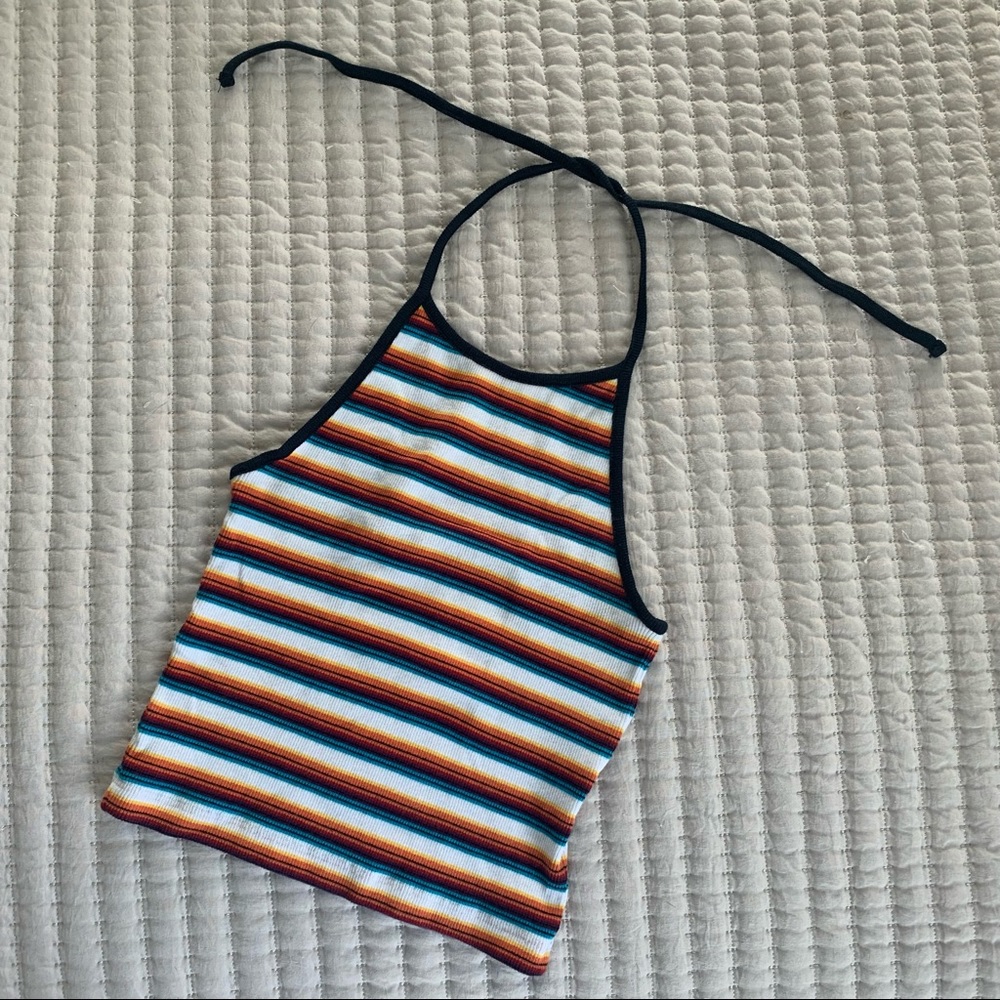 Brandy Melville Rainbow halter top NWOT